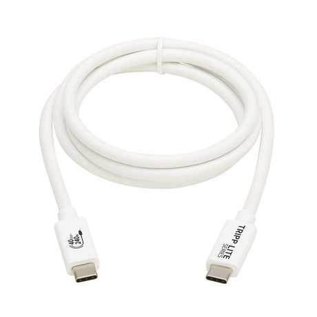 Tripp Lite by Eaton USB4 Charge-and-Sync 40-Gbps 240-Watt USB-C PD Cable, White, 3.3 Ft., U521-1P0M-WH
