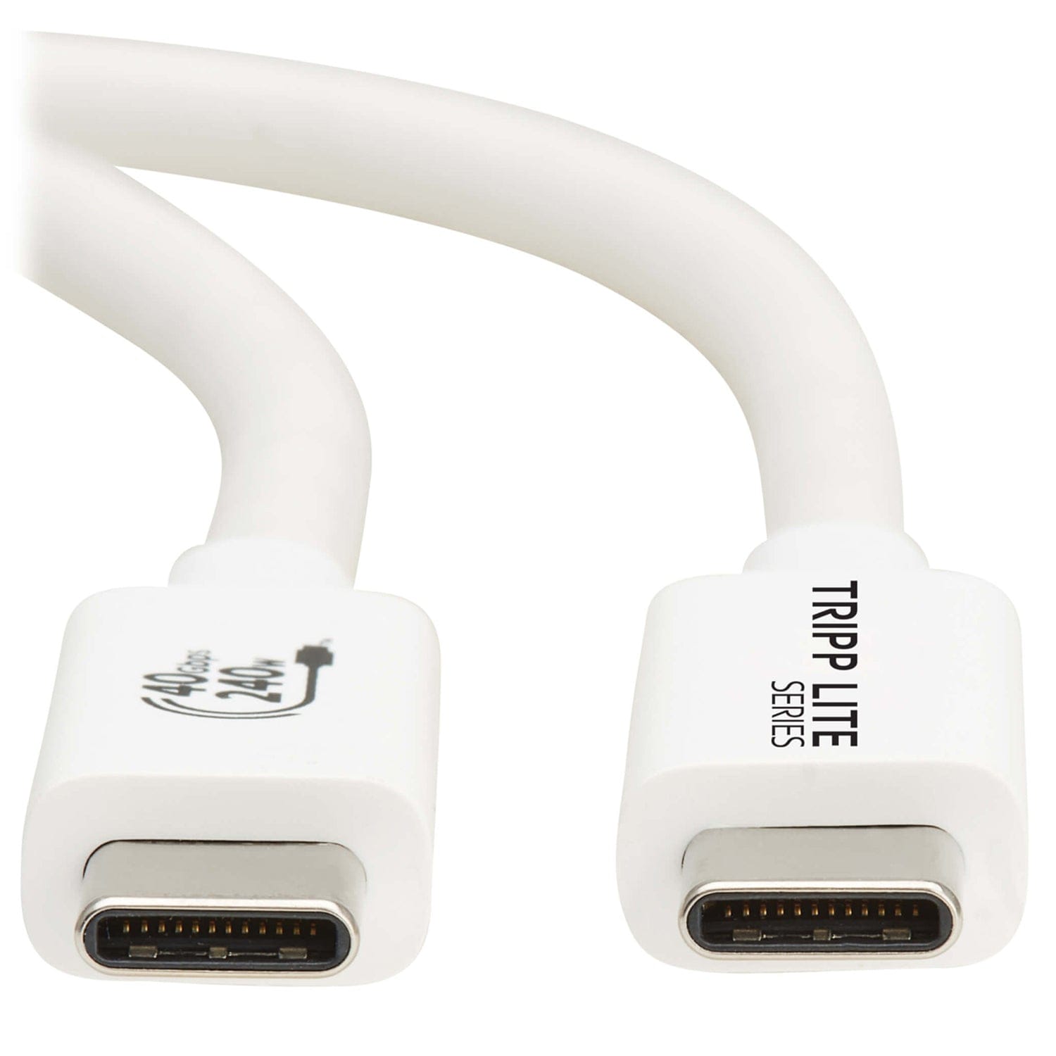 Tripp Lite by Eaton USB4 Charge-and-Sync 40-Gbps 240-Watt USB-C PD Cable, White, 3.3 Ft., U521-1P0M-WH
