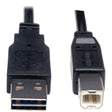 Tripp Lite by Eaton USB 2.0 Universal Peripheral Cable, Reversible A Male/B Male, 6 Ft., Black, UR022-006