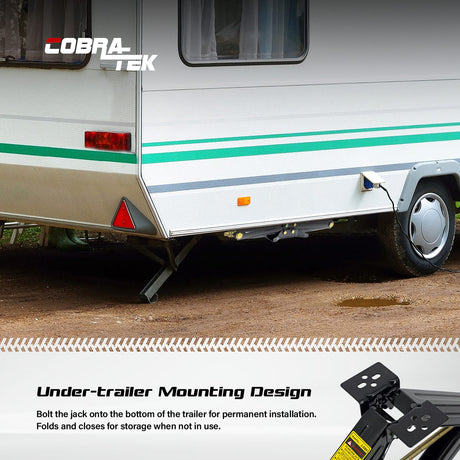 Cobra-Tek Heavy-Duty Scissor Jack with 5000-Lb.-Capacity for RV, Camping, and Vehicle Lifting, 24-In. High, Stable Bow-Tie Base, J-5000