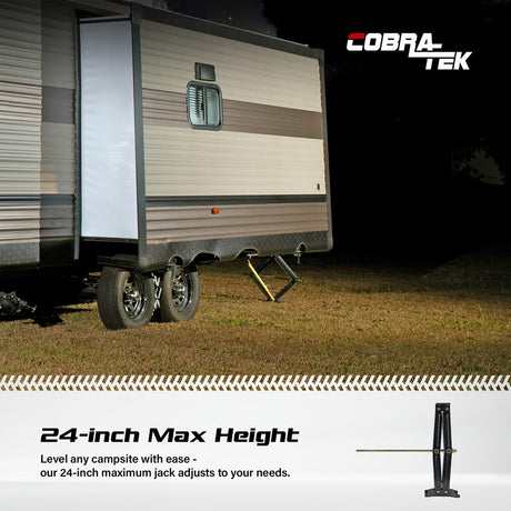 Cobra-Tek Heavy-Duty Scissor Jack with 5000-Lb.-Capacity for RV, Camping, and Vehicle Lifting, 24-In. High, Stable Bow-Tie Base, J-5000