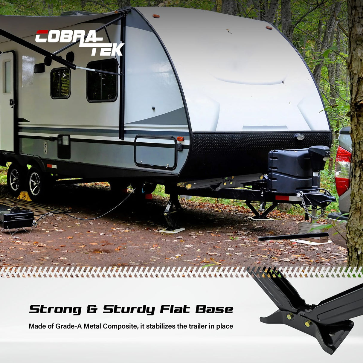 Cobra-Tek Heavy-Duty Scissor Jack with 5000-Lb.-Capacity for RV, Camping, and Vehicle Lifting, 24-In. High, Stable Bow-Tie Base, J-5000