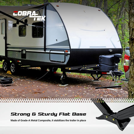 Cobra-Tek Heavy-Duty Scissor Jack with 5000-Lb.-Capacity for RV, Camping, and Vehicle Lifting, 24-In. High, Stable Bow-Tie Base, J-5000