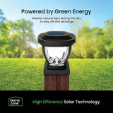 Home Zone Security 12-Lumen-Each 4 x 4 Solar LED Post Cap Lights, Black