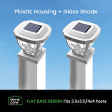 Home Zone Security 12-Lumen-Each 4 x 4 Solar LED Post Cap Lights, White