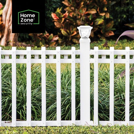 Home Zone Security 12-Lumen-Each 4 x 4 Solar LED Post Cap Lights, White