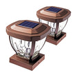 Home Zone Security 12-Lumen-Each 4 x 4 Solar LED Post Cap Lights, Bronze