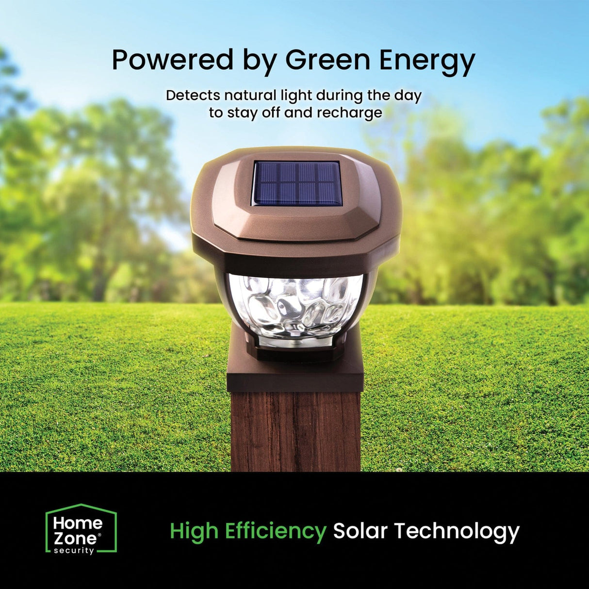 Home Zone Security 12-Lumen-Each 4 x 4 Solar LED Post Cap Lights, Bronze