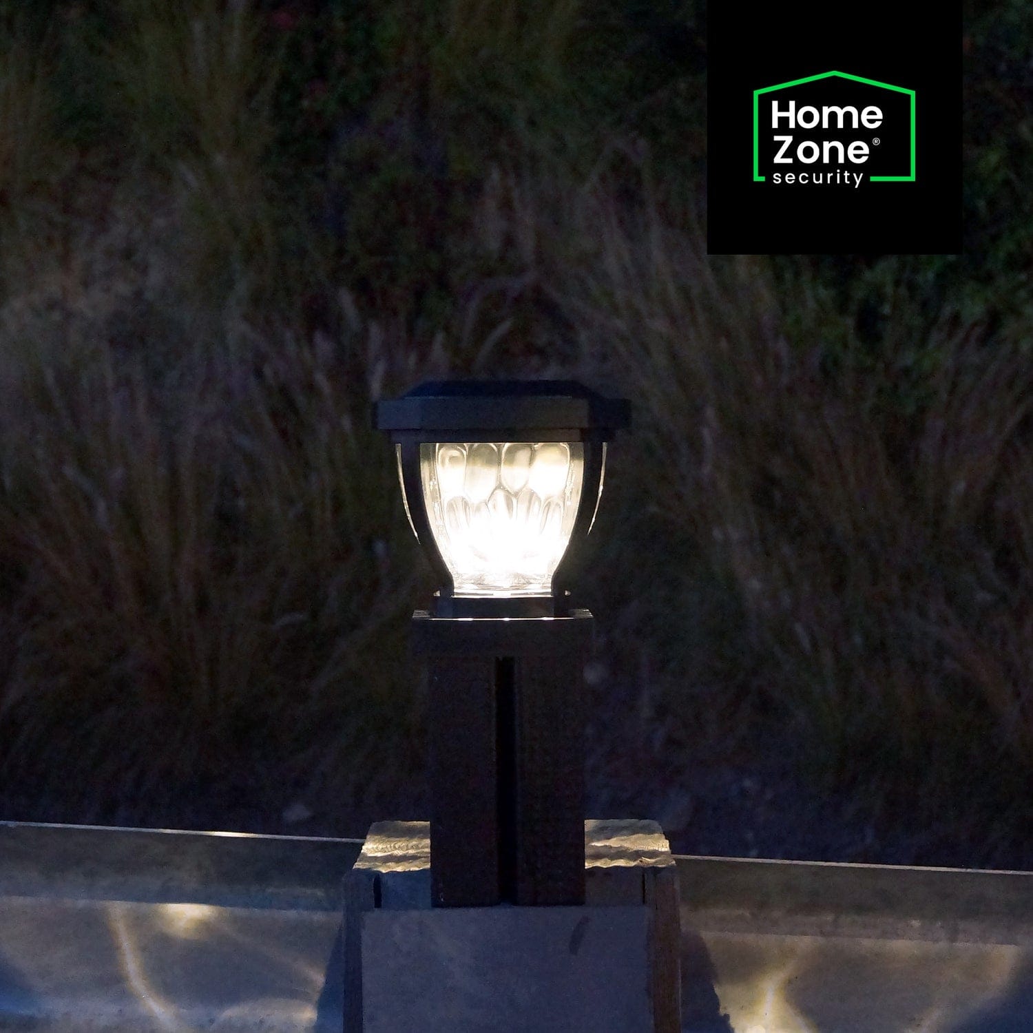 Home Zone Security 12-Pack Decorative LED Solar Post Cap Lights for 3.5 in. x 3.5 in. Posts, Black