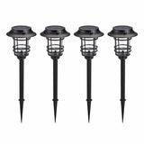 Home Zone Security Mesh-Linkable Solar LED Traditional-Style Security Pathway Light, 300 Lumens, 4 Pack