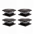 Home Zone Security Crown-Style Solar-Powered LED Post Cap Light with Adjustable Color Temperature, 4 Pack, Black
