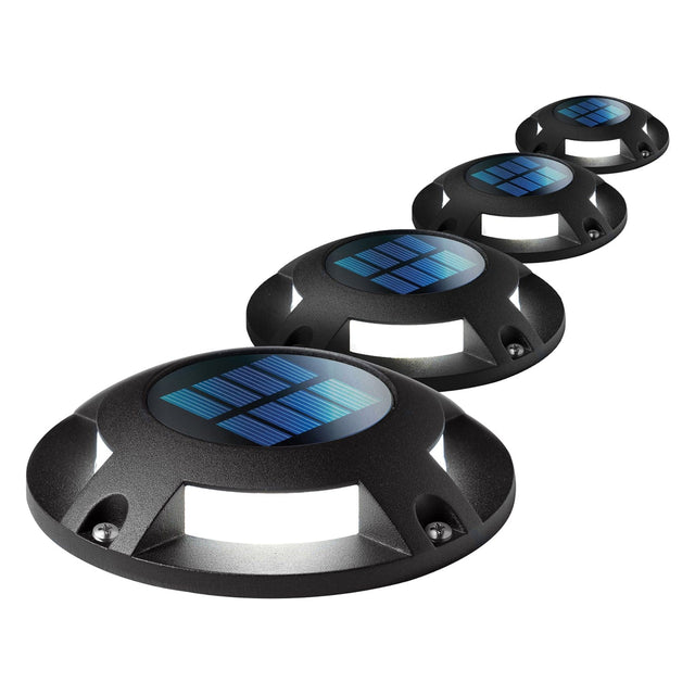 Home Zone Security Solar-Powered Waterproof Integrated LED Deck Lights, 20 Lumens, 4 Pack