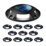 Home Zone Security 12-Pack Outdoor Solar Deck Light, Black, 20 Lumens