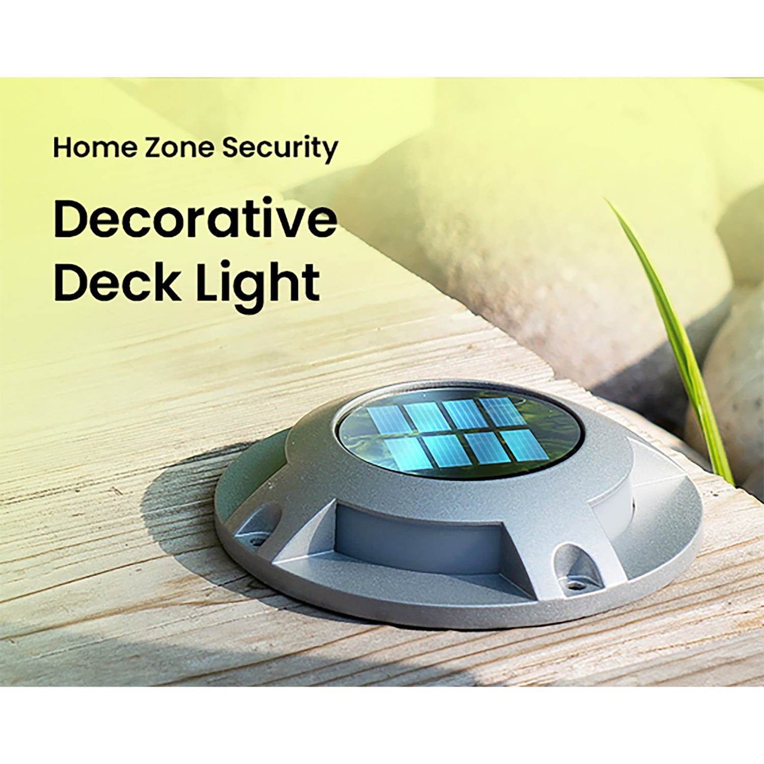 Home Zone Security 12-Pack Outdoor Solar Deck Light, Black, 20 Lumens