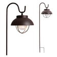 Home Zone Security 15-Lumen Solar Farmhouse-Style LED Metal Garden Hanging Lantern, Bronze, 2 Pack
