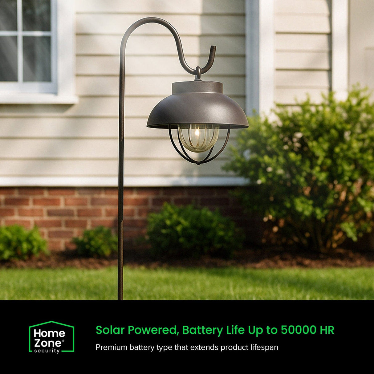 Home Zone Security 15-Lumen Solar Farmhouse-Style LED Metal Garden Hanging Lantern, Bronze, 2 Pack