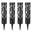 Home Zone Security Hollow-Metal Bollard Solar Outdoor Light for Pathways, 50 Lumens, Ground Stake, 2 Light Modes, Dusk to Dawn, 4 Pack