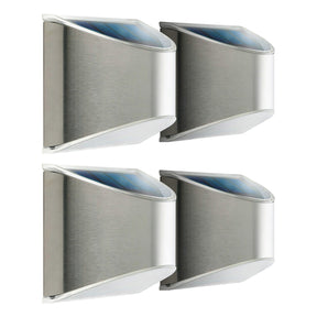 Home Zone Security 4-Pack Decorative Outdoor Solar Wall Lights Wall, Fence Post, or Step
