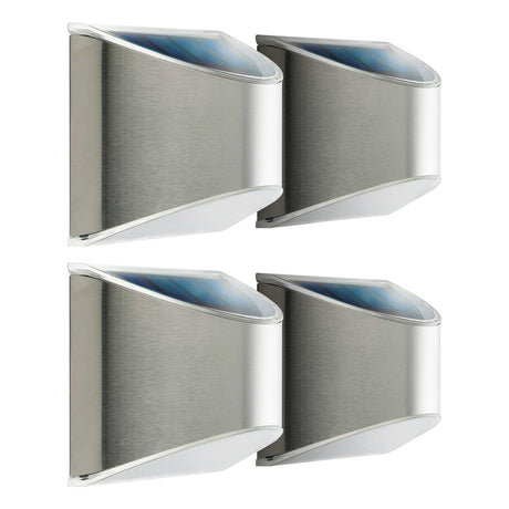 Home Zone Security 4-Pack Decorative Outdoor Solar Wall Lights Wall, Fence Post, or Step