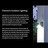 Home Zone Security 4-Pack Decorative Outdoor Solar Wall Lights Wall, Fence Post, or Step
