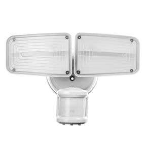 Home Zone Security 3000-Lumen Twin-Head Halo Dual-Brightness LED Security Floodlight