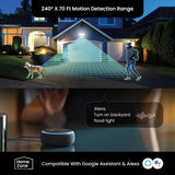 Home Zone Security Smart SMD 3-Light Motion Sensing LED Outdoor Flood Light, 3500 Lumens