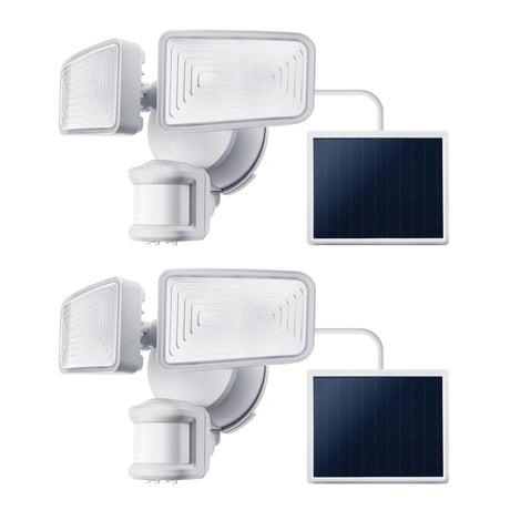 Home Zone Security SMD Linkable 2-Light Motion-Sensing Solar-LED Flood Light, 1500 Lumens, 2 Pack