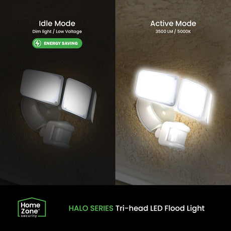 Home Zone Security 3500-Lumen Triple-Head Ultrabright LED Security Light