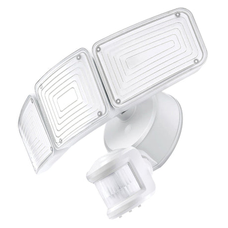 Home Zone Security SMD 240° 3-Light Motion-Sensing Intergrated Linkable LED Flood Light, 5000 Lumens