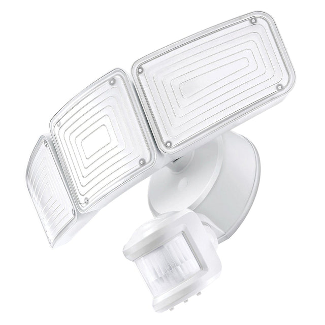Home Zone Security SMD 240° 3-Light Motion-Sensing Intergrated Linkable LED Flood Light, 5000 Lumens