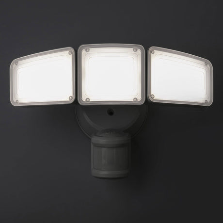 Home Zone Security SMD 240° 3-Light Motion-Sensing Intergrated Linkable LED Flood Light, 5000 Lumens