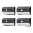 Home Zone Security Mesh-Linkable Solar SMD LED Security Wall Light, 800 Lumens, 4 Pack