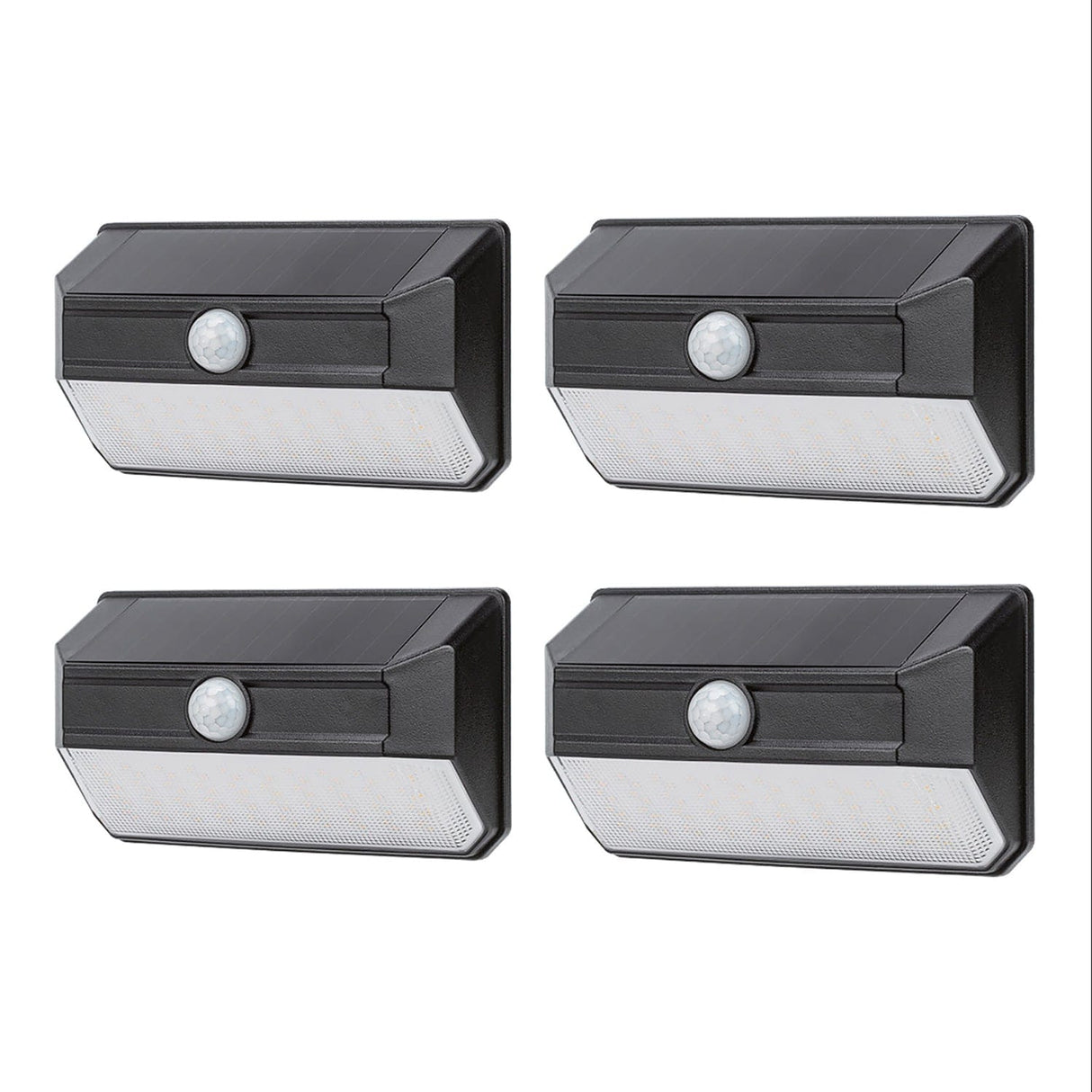 Home Zone Security Mesh-Linkable Solar SMD LED Security Wall Light, 800 Lumens, 4 Pack