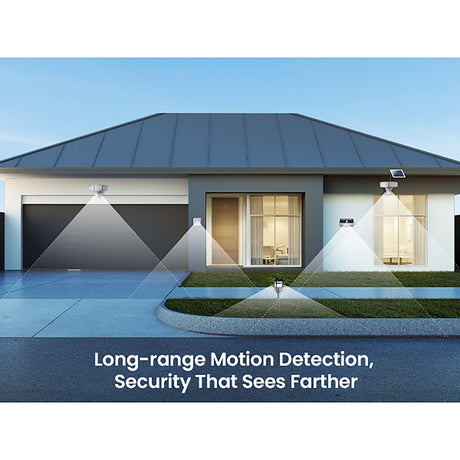 Home Zone Security Mesh-Linkable Solar SMD LED Security Wall Light, 800 Lumens, 4 Pack