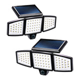 Home Zone Security 1000-Lumen Triple-Head Outdoor Solar LED Motion-Sensor Security Lights, 2 Pack