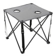 Arrowhead Outdoor Portable Folding Camping Table with 2 Cup-Holders and Carrying Bag, 18.5 In. x 18.5 In., Heavy-Duty 600D Canvas and Steel, Gray