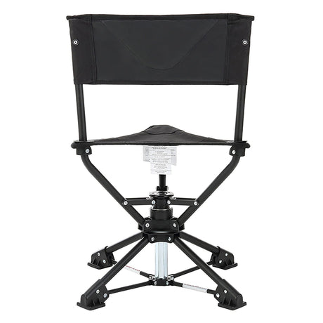 Arrowhead Outdoor 360°-Swiveling Compact Hunting Blind and Fishing Chair Stool Seat, Charcoal Black