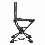 Arrowhead Outdoor 360°-Swiveling Compact Hunting Blind and Fishing Chair Stool Seat, Charcoal Black