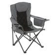 Arrowhead Outdoor Portable Folding Camping Quad Chair with 6-Can Armrest Cooler, Granite Gray