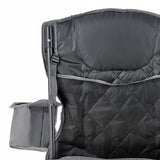 Arrowhead Outdoor Portable Folding Camping Quad Chair with 6-Can Armrest Cooler, Granite Gray