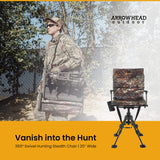 Arrowhead Outdoor Quiet 360°-Swivel Blind Chair with Removable Seat Pad and Armrests, Cup-Holder, and Carrying Bag, Adjustable Height