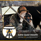 Arrowhead Outdoor Quiet 360°-Swivel Blind Chair with Removable Seat Pad and Armrests, Cup-Holder, and Carrying Bag, Adjustable Height