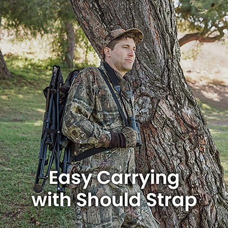 Arrowhead Outdoor Low-Profile Portable Folding Turkey Hunting Blind Chair with Padded Armrests, Mesh Seat, No-Sink Feet, and Carrying Bag