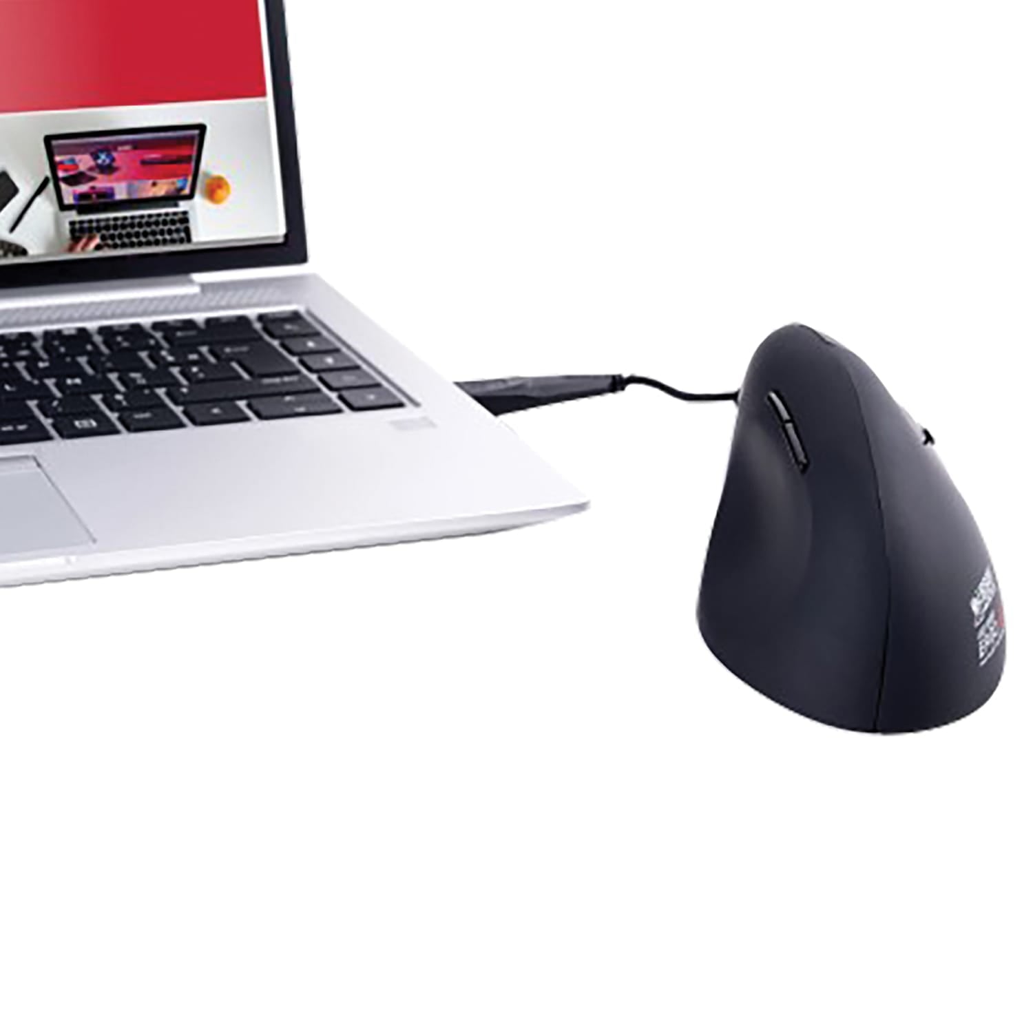 Urban Factory ERGO NEXT Vertical Wired USB-A and USB-C Mouse, Ergonomic, 6 Buttons, Right-Handed