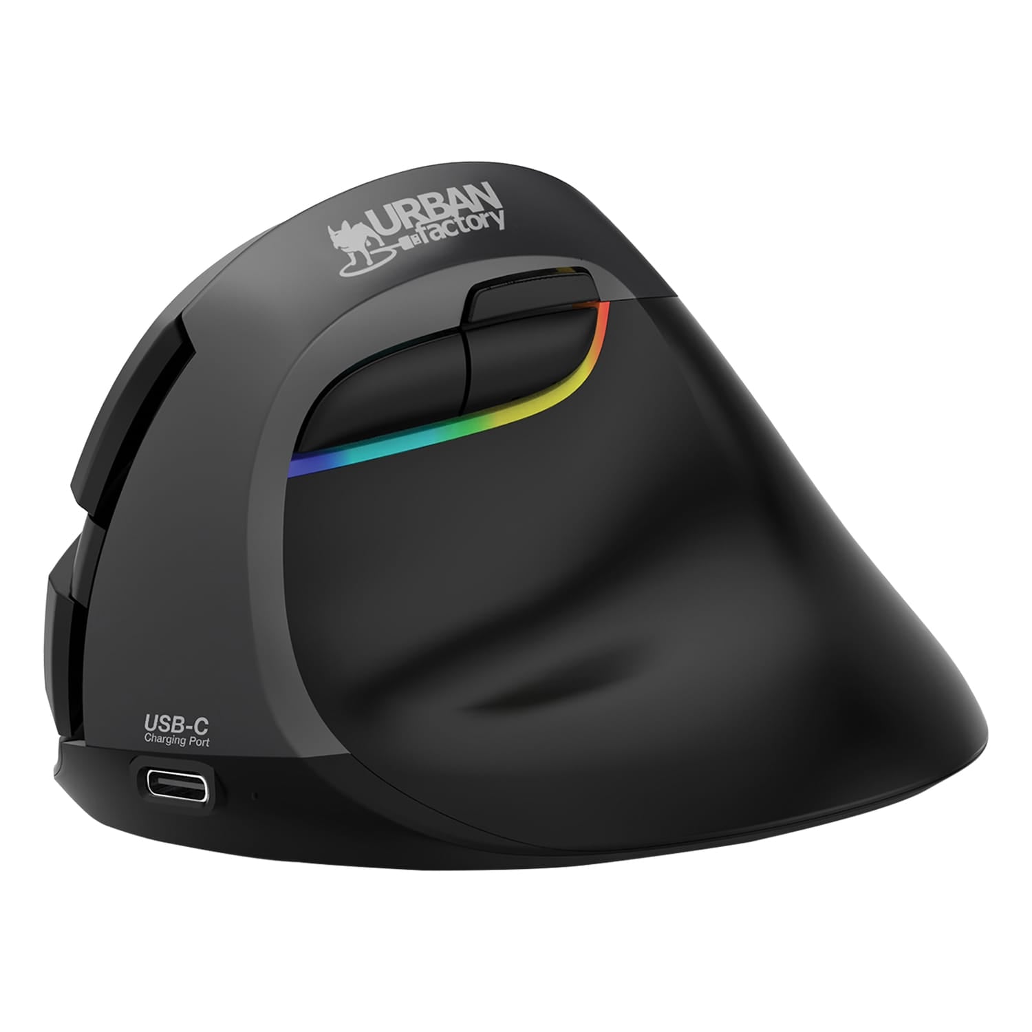 Urban Factory ERGO PRO Bluetooth and Wireless 2.4 GHz Vertical Mouse for Right-Handed Users