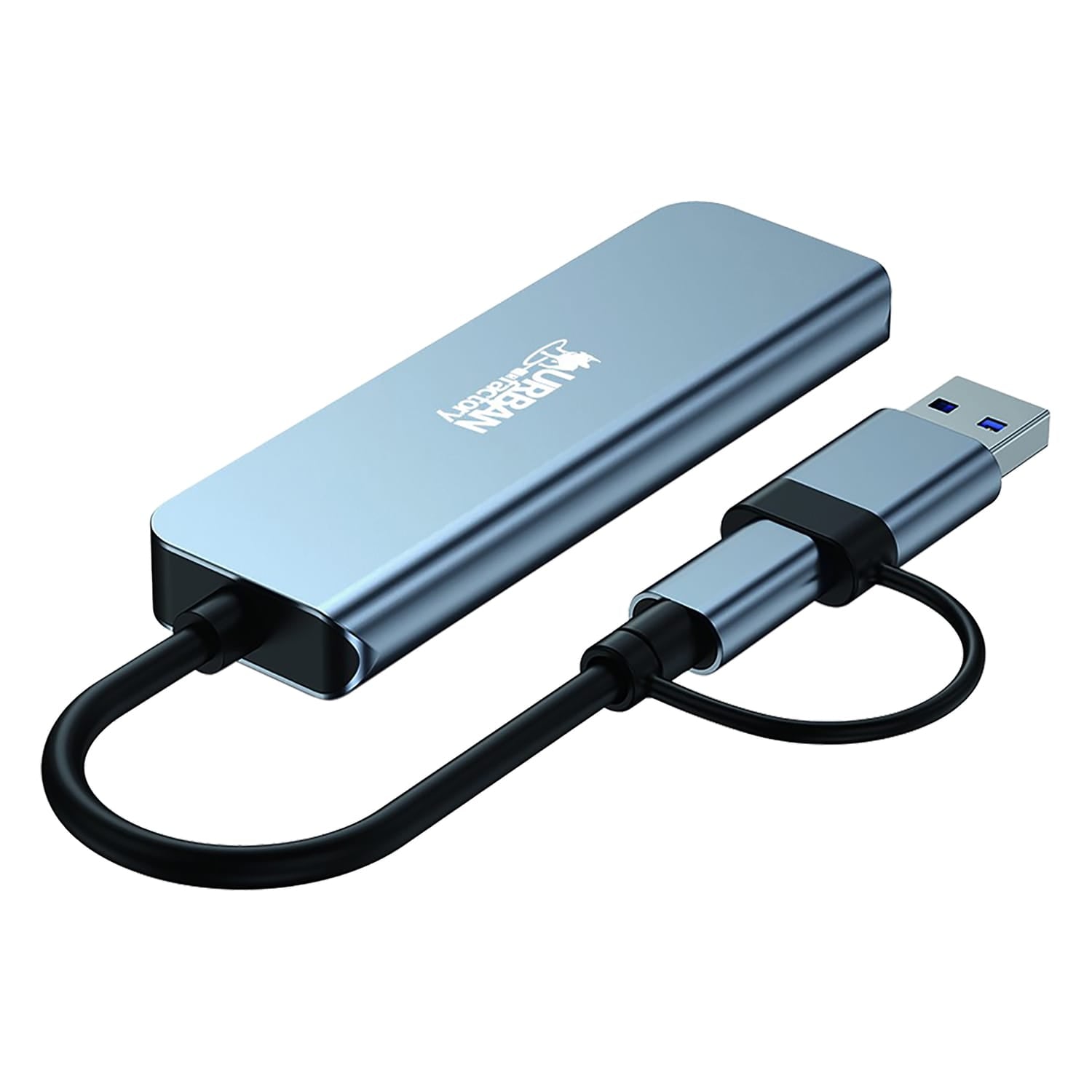 Urban Factory 4-Port MINEE Dual USB-A/USB-C Hub, for Notebooks, Tablets, and Smartphones