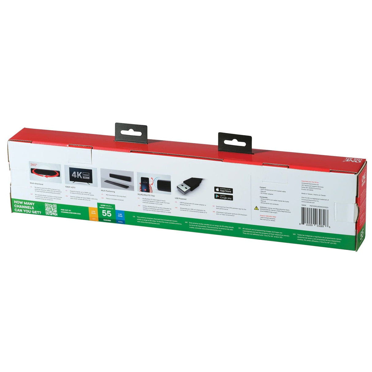 One For All Suburbs Amplified Bar Indoor HDTV Antenna