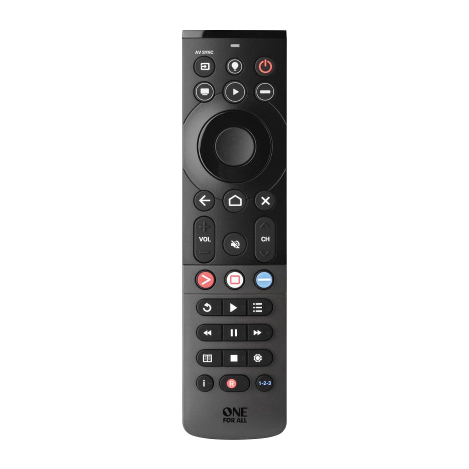 One For All Smart Streamer 5-Device Backlit Universal Remote, Black