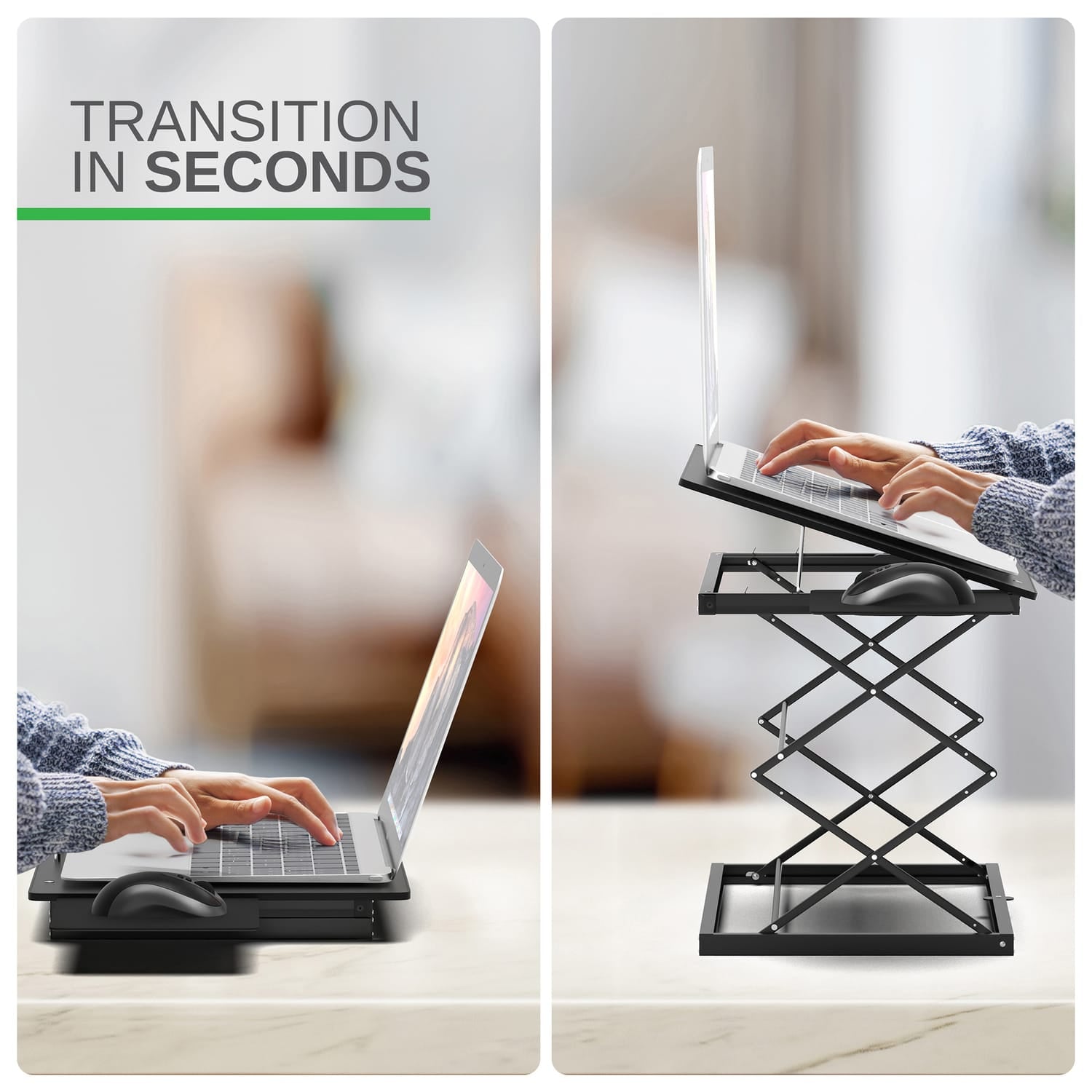 Uncaged Ergonomics CD4 Adjustable Standing Desk Converter for Laptops