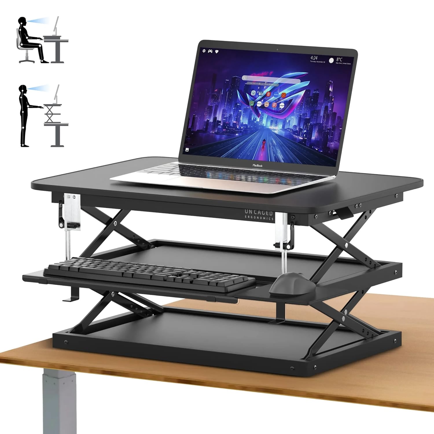 Uncaged Ergonomics CHANGEdesk Adjustable Standing Desk Converter